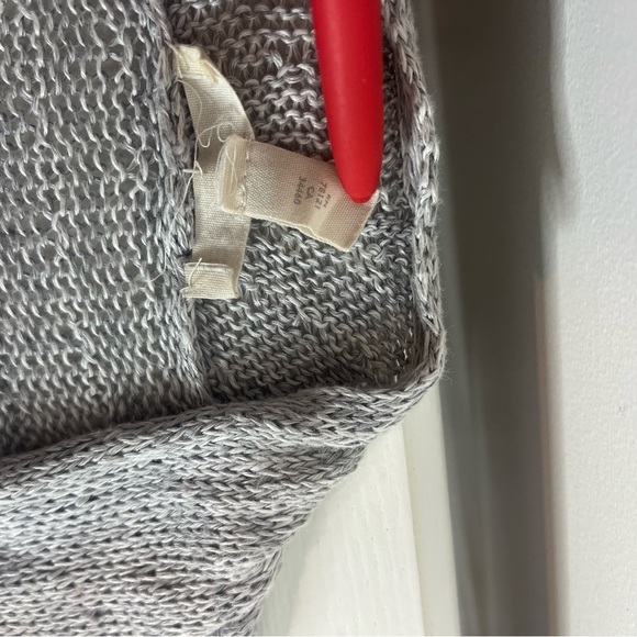 Eileen Fisher Women's Size Medium Grey 100% Organic Linen Loose Knit Cardigan - Picture 8 of 12